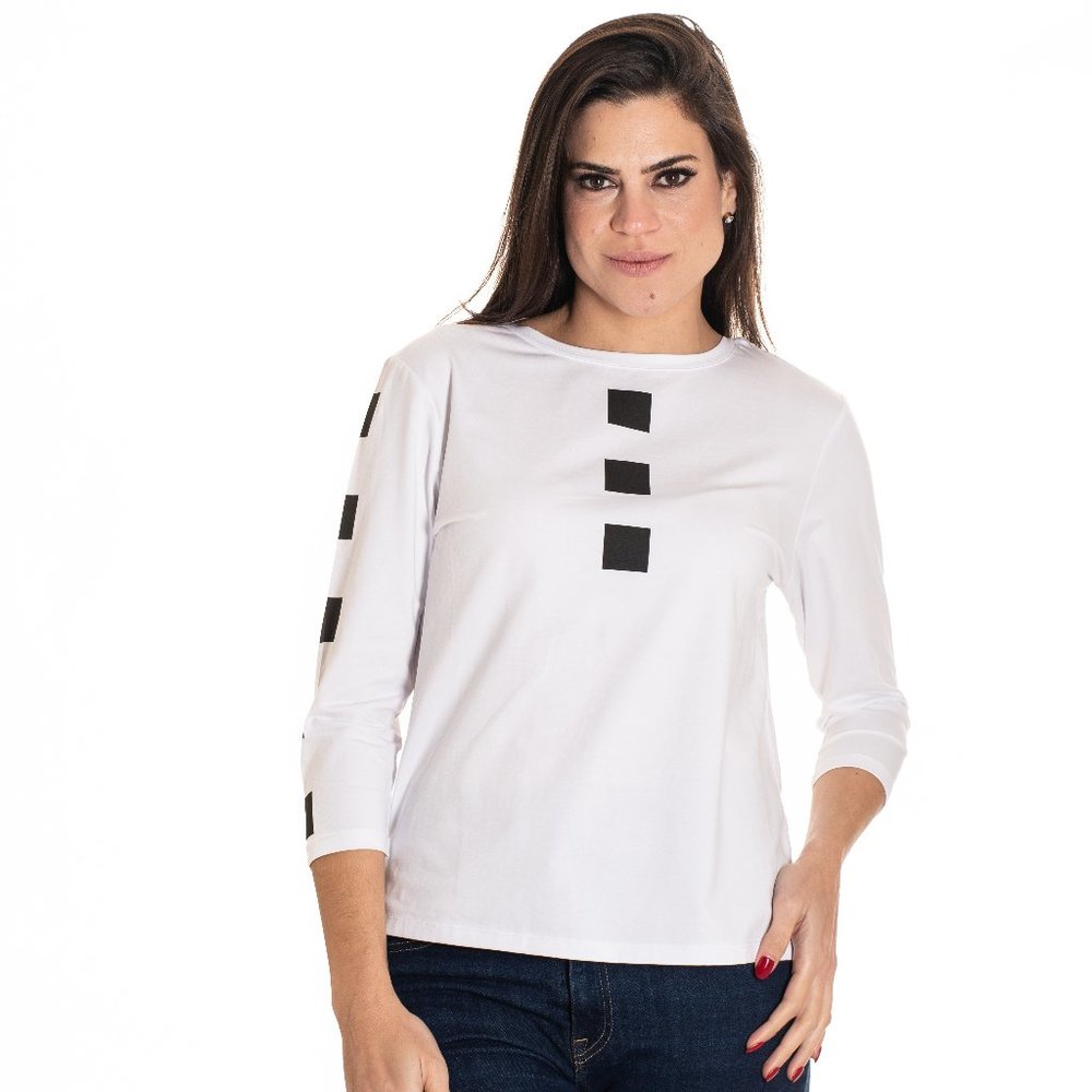 VECCELI Italy Women's Milano Fabulous Full Square 3/4 SleevesTop Fashion…